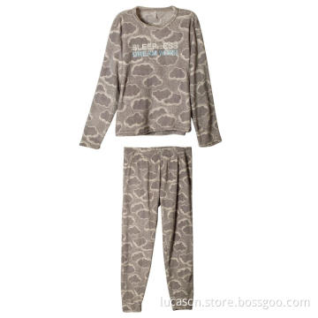 Langarm-Pyjamas für Damen Weicher Baumwoll-Pyjama